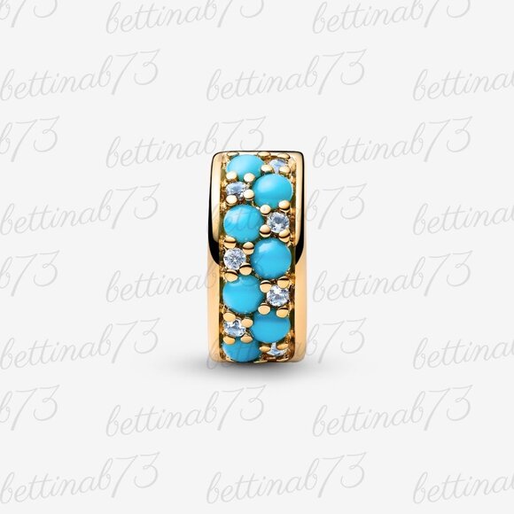 Pandora Aqua Blue Clip Charm - Picture 2 of 6